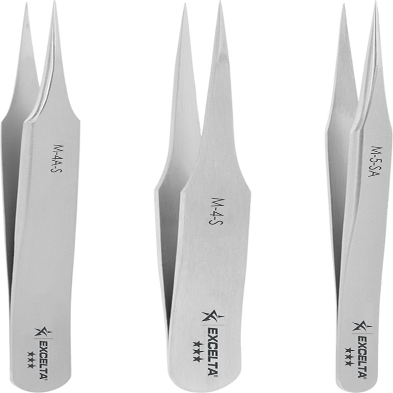 Vomm Precision Tweezers 4-SA, Tapered, Very Fine Tips, 4.3 inch, Stain –  SMT Supplies