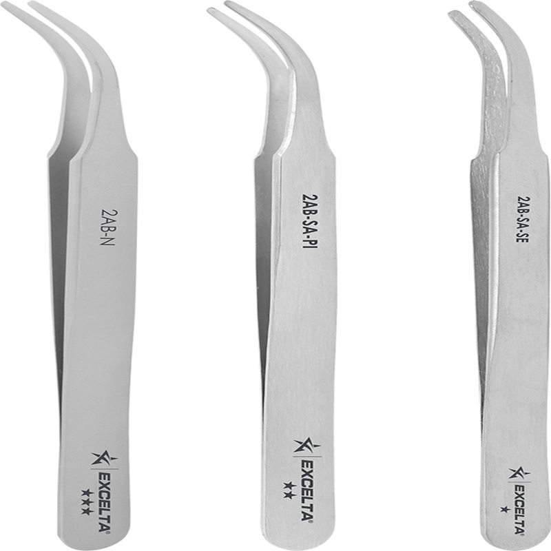 Excelta Corporation 2AB-SA-SE Tweezers - 1 Star Curved Tapered