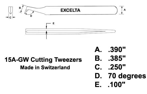 Excelta CAP-CTW Cutting Tweezers & Large Geo. Tip Protectors, 1.15 OAL, Black, Rubber, 25/PKG